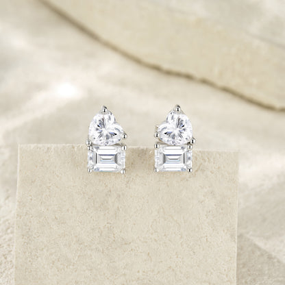 Aria Duo Stud Moissanite Earrings