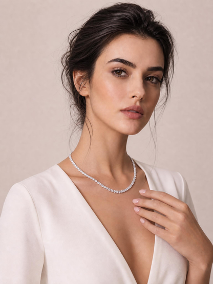 Mathilde Graduated Moissanite Tennis Necklace