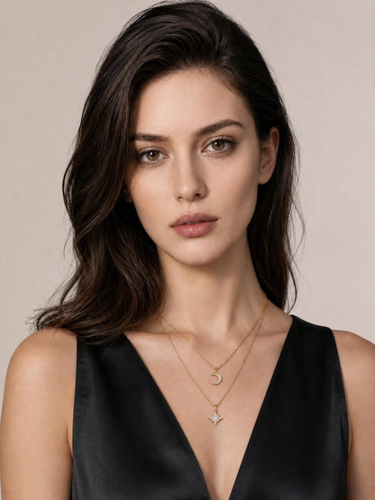 Seraphina Celestial Layered Moissanite Necklace