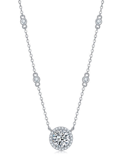 Celine Halo Moissanite Necklace