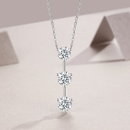 Juliette Trio Moissanite Pendant Necklace