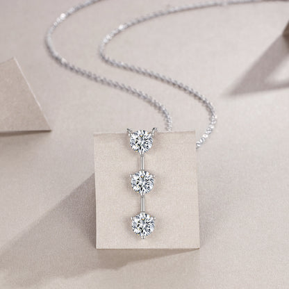 Juliette Trio Moissanite Pendant Necklace