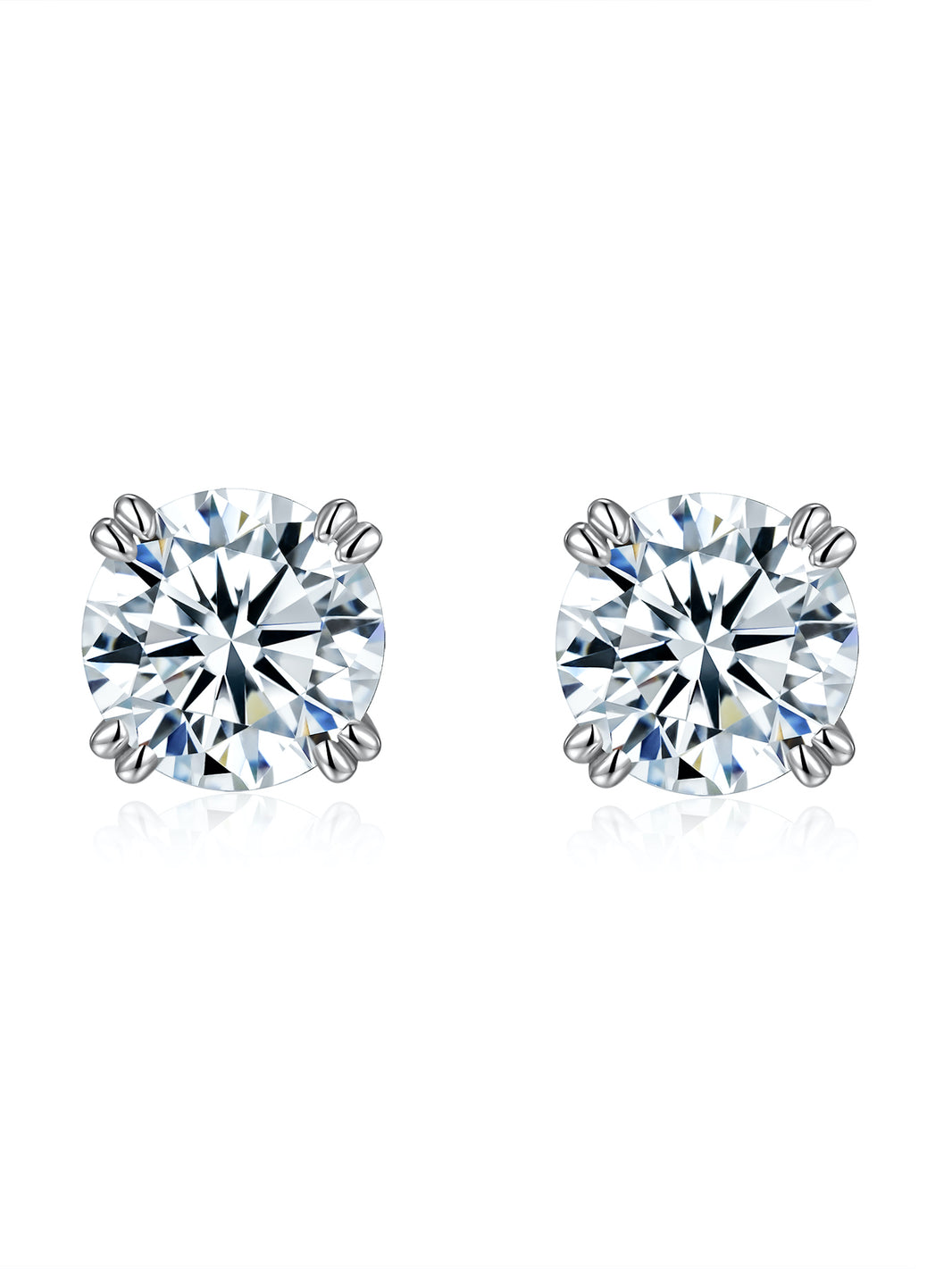 Colette Round Solitaire Stud Moissanite Earrings