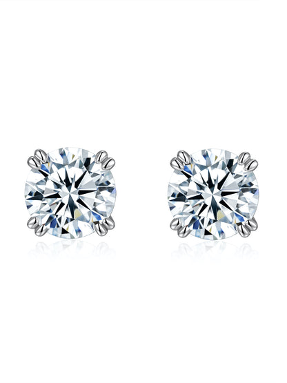 Colette Round Solitaire Stud Moissanite Earrings