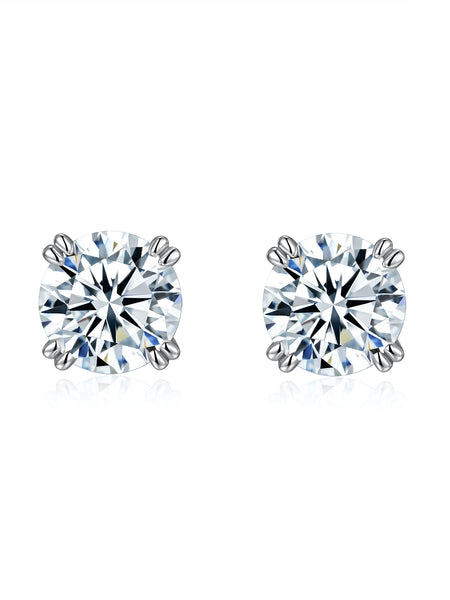Colette Round Solitaire Stud Moissanite Earrings
