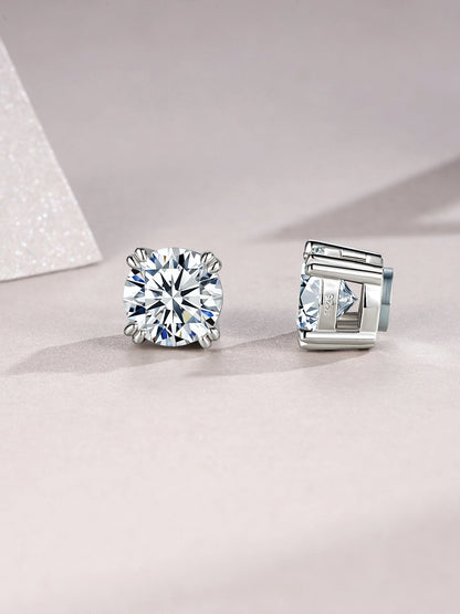 Colette Round Solitaire Stud Moissanite Earrings