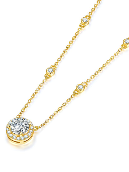 Celine Halo Moissanite Necklace