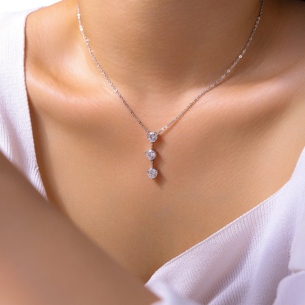 Juliette Trio Moissanite Pendant Necklace