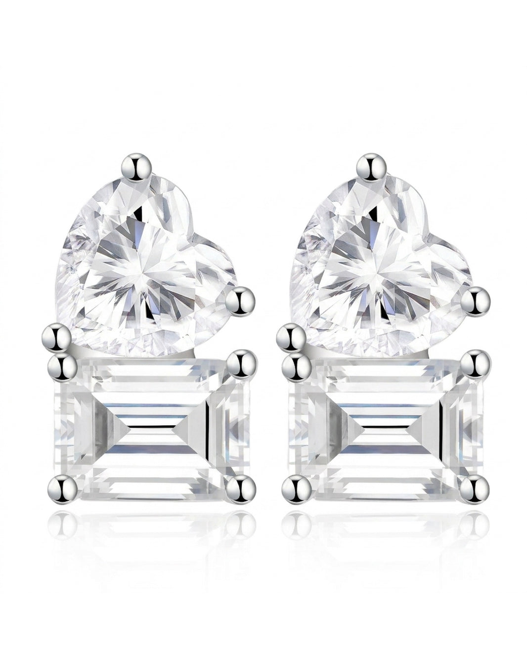 Aria Duo Stud Moissanite Earrings