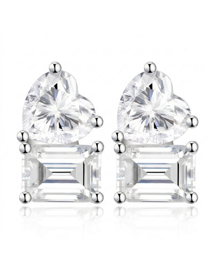 Aria Duo Stud Moissanite Earrings