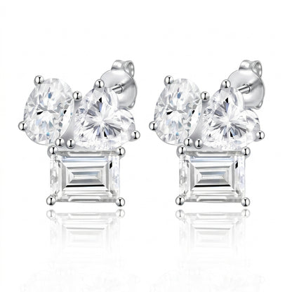 Aria Trio Stud Moissanite Earrings