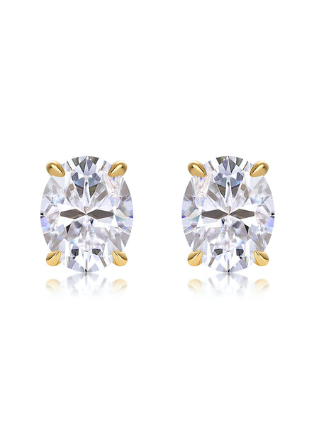 Camille Oval Stud Moissanite  Earrings