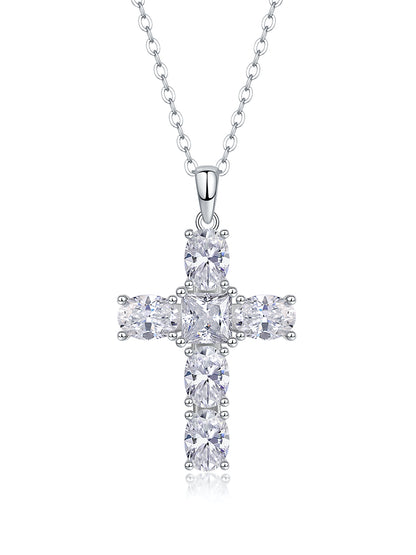 Benedicta Cross Moissanite Pendant Necklace
