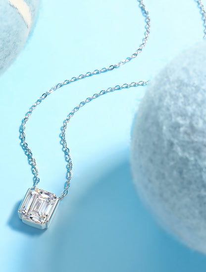 Sabine Emerald Moissanite Pendant Necklace