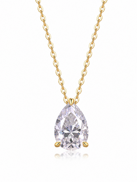 Rosalie Pear Moissanite Pendant Necklace