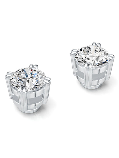 Colette Round Solitaire Stud Moissanite Earrings
