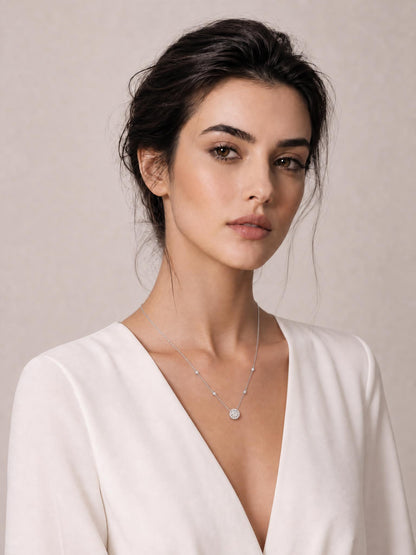 Celine Halo Moissanite Necklace